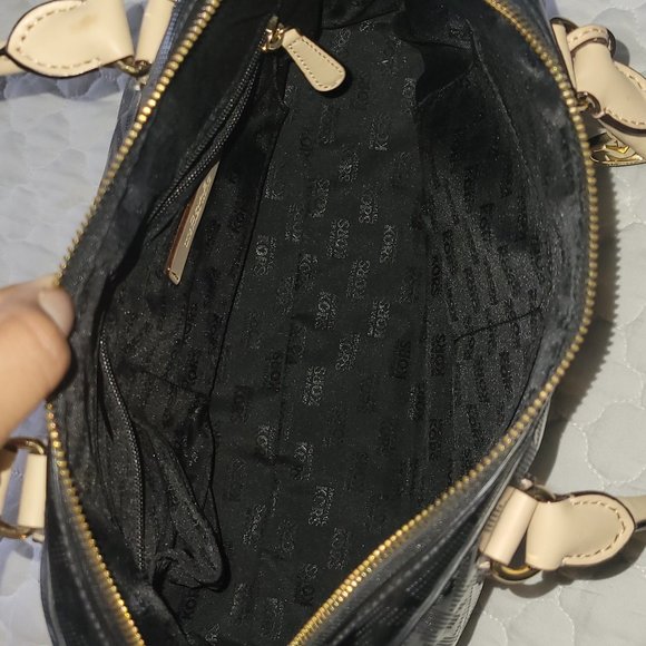 Michael Kors signature mirror black logo satchel bag - Picture 4 of 8